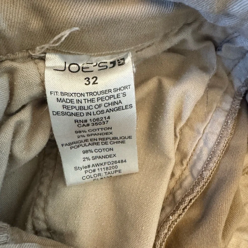 Joe's Jeans Men's Brixton Trouser Beige Khaki Shorts Size 32